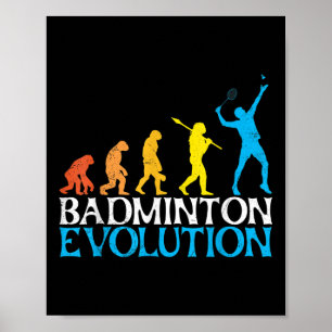 Poster Évolution de badminton Singe Joueur de badminton B