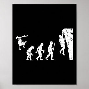Poster Évolution de grimpeur d'escalade de rocher Boulder