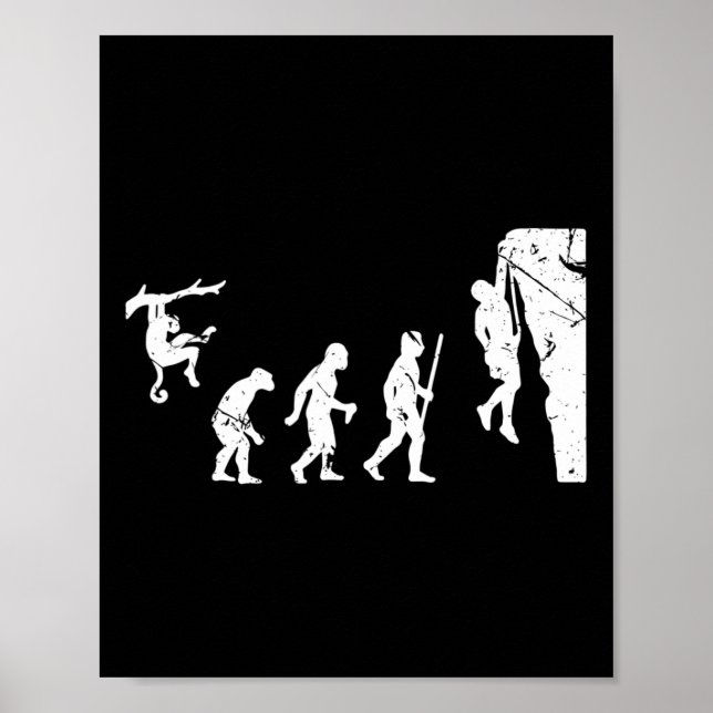 Poster Évolution de grimpeur d'escalade de rocher Boulder (Devant)