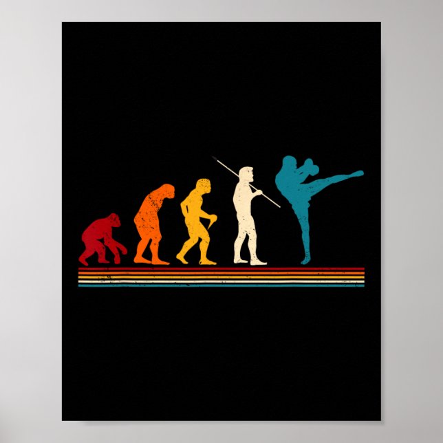 Poster Évolution de kickboxing Kickboxer Karaté Boxe Mma (Devant)