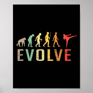 Poster Évolution de kickboxing Muay-thai Design drôle vin