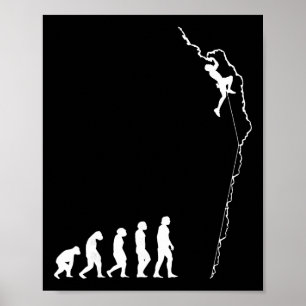 Poster Évolution de l'escalade - Grimpeur de blocs amusan