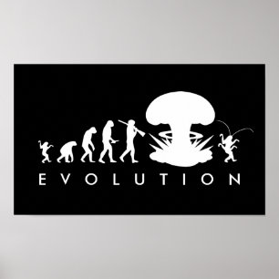 Poster Évolution de l'Homme et du Cafard Graphique d'Évol