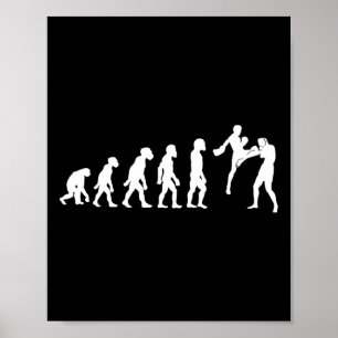 Poster Évolution de Muay Thai drôle de kickboxing Mma Box
