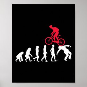 Poster Évolution de VTT Mtb Crash Biker Cycliste 