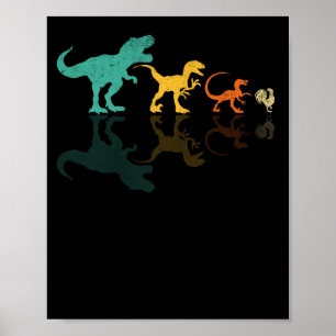 Poster Evolution Dinosaur T Rex Velociraptor Poulet