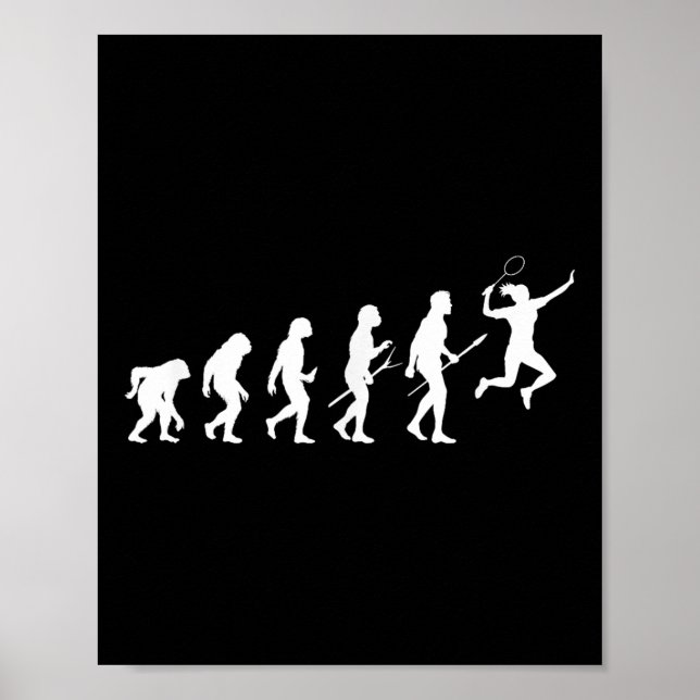 Poster Évolution drôle d'une joueuse de badminton femmes  (Devant)