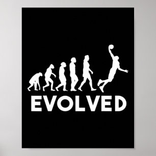 Poster Évolution du basket-ball Hommes Femmes Garçons Fil