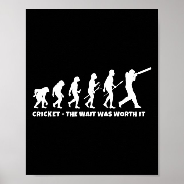 Poster Évolution du cricket pour joueur de cricket drôle  (Devant)