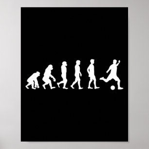 Poster Évolution du football Fan de football drôle Amateu
