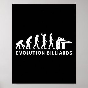 Poster Evolution Homme Billiards Gentleman Jouer Billia
