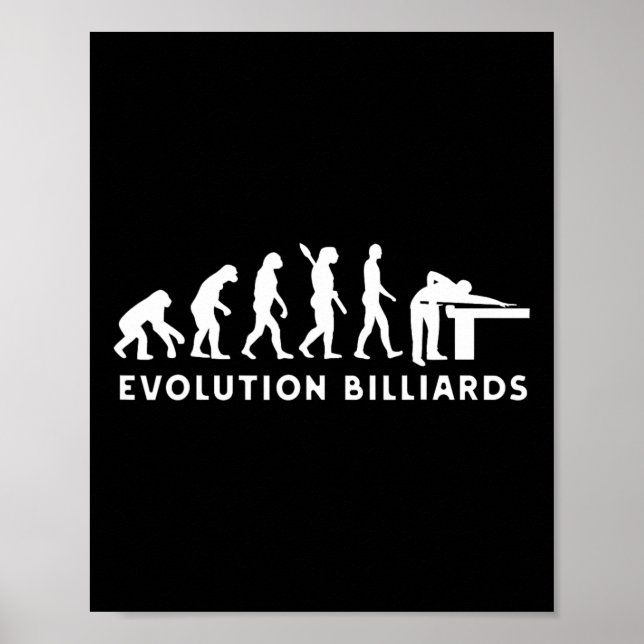 Poster Evolution Homme Billiards Gentleman Jouer Billia (Devant)