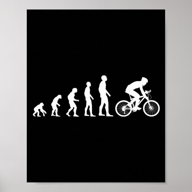 Poster Évolution Vélo Homme Humour Cycliste Drôle  (Devant)