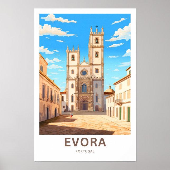 Poster Evora Portugal Imprimer Voyage (Devant)