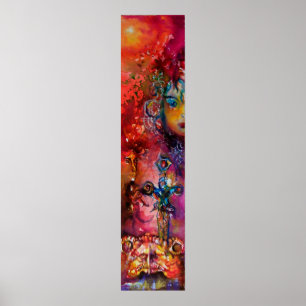 Poster EXCALIBUR épée magique Arthurian légende Aquarelle