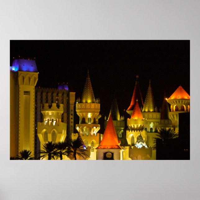Poster Excalibur Hotel and Casino at Night (Devant)
