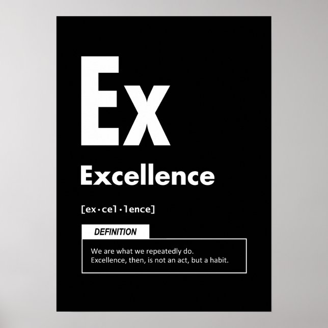 Poster Excellence - Élément De Succès - Motivation (Devant)