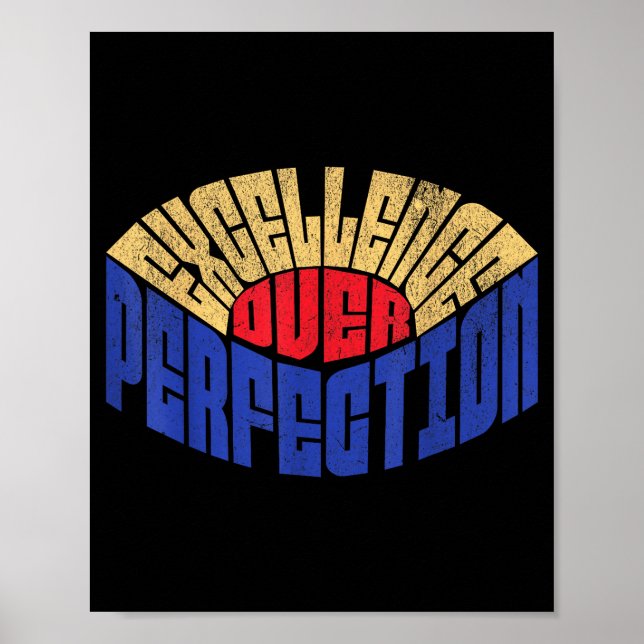 Poster Excellence Over Perfection Mindset Leadership Retr (Devant)