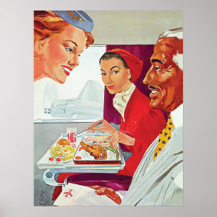 Poster Excellent service en avion