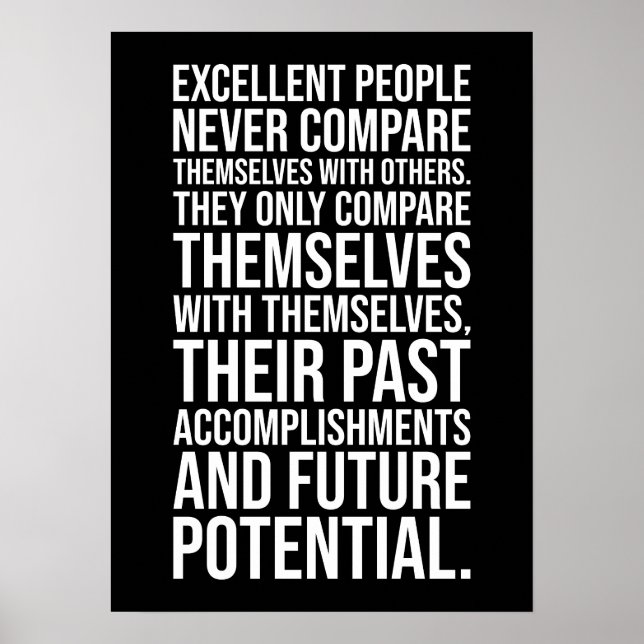 Poster Excellentes Personnes Se Comparent Par Rapport À E (Devant)