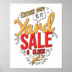 Poster Excusez-Moi, C'Est La Vente De Jardin D'Horloge Et