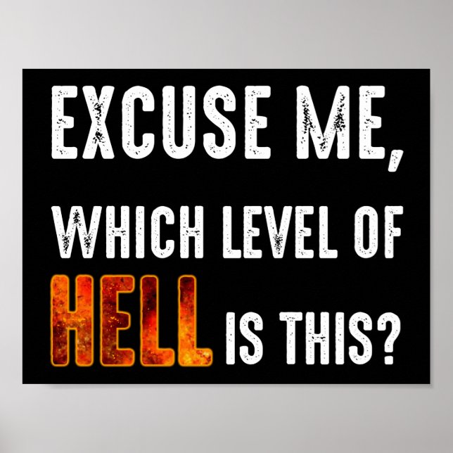 Poster Excusez-Moi, Quel Est Le Niveau D'Enfer ? (Devant)