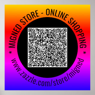 Poster Exemple d'affichage de code QR avec du texte perso