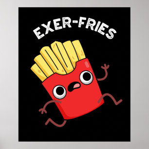 Poster Exer frites Funny Fries Puns Dark BG