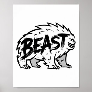 Poster Exercice Beast Gym Bodybuilding Entraînement Fitne