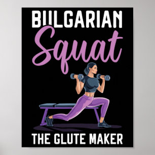 Poster Exercice de squat bulgare musculation fitness