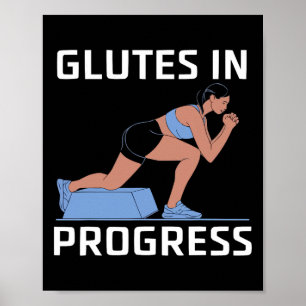 Poster Exercice de squat bulgare musculation fitness trav
