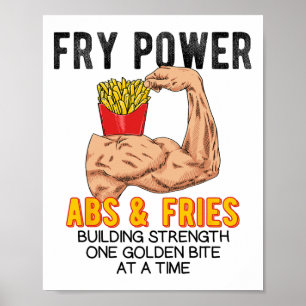 Poster Exercice drôle des abdominaux Frites françaises Co