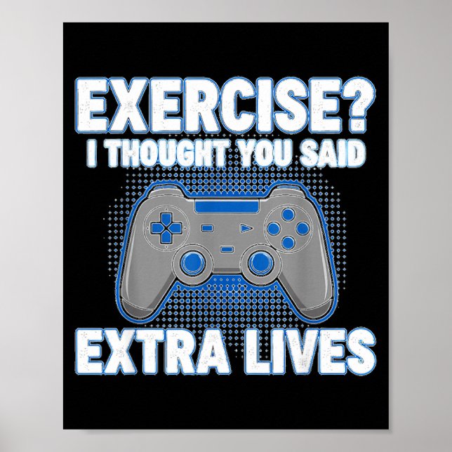 Poster Exercise I Thought You Said Extra Lives Funny Game (Devant)