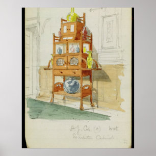Poster Exhibition Cabinet, c.1860s-70s (w/c & pencil on p