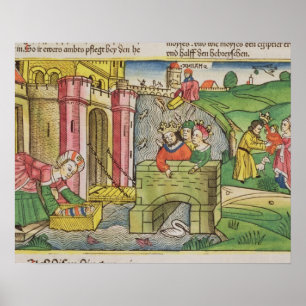 Poster Exode 2 1-6 Moïse étant flotté en bas du Nil et