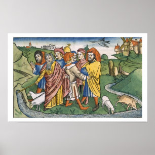 Poster Exodus 17 1-7 Moïse makes the water flow from the