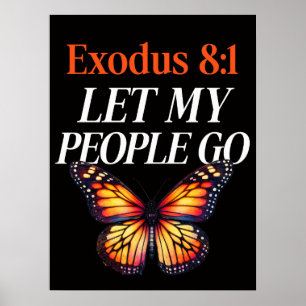 Poster Exodus 8:1 Laissez partir Mon Peuple pancarte à té