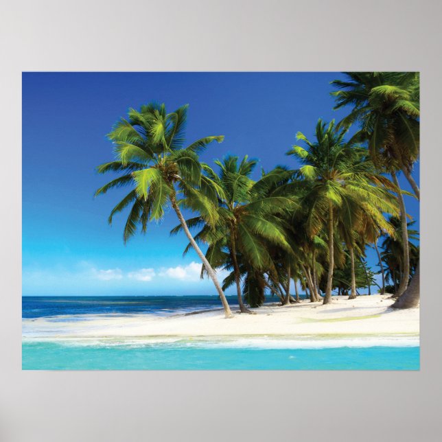 Poster Exotic beach throw pillow (Devant)