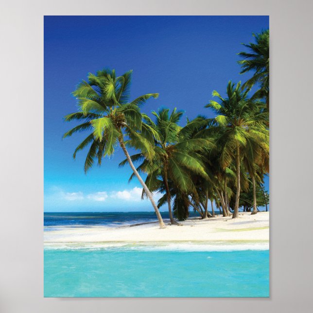 Poster Exotic beach throw pillow (Devant)
