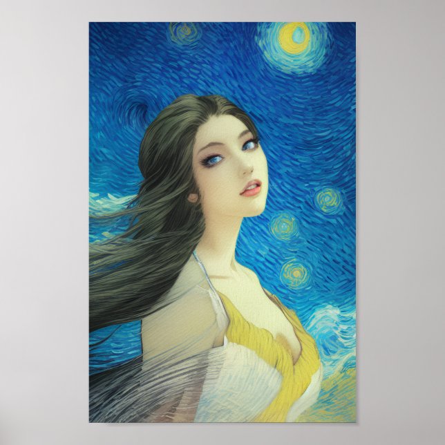 Poster Exotic Beauty Portrait Art - Anime Art numérique (Devant)