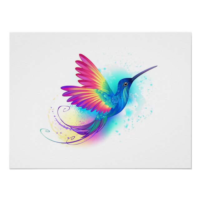 Poster Exotic Rainbow Hummingbird (Devant)