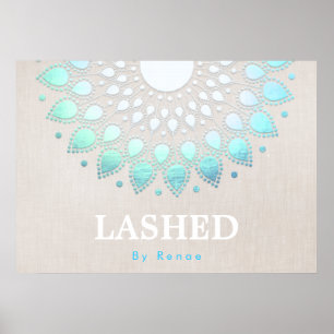 Poster Exotic Turquoise Blue Floral Mandala