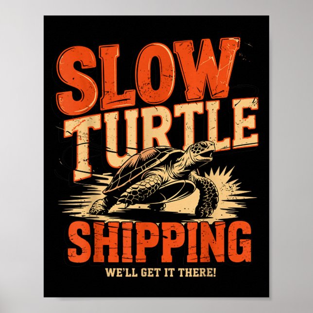 Poster Expédition de Tortue Lente Vintage - Service de Li (Devant)