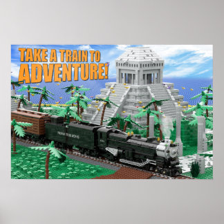 Poster Expédition en train vers des ruines antiques