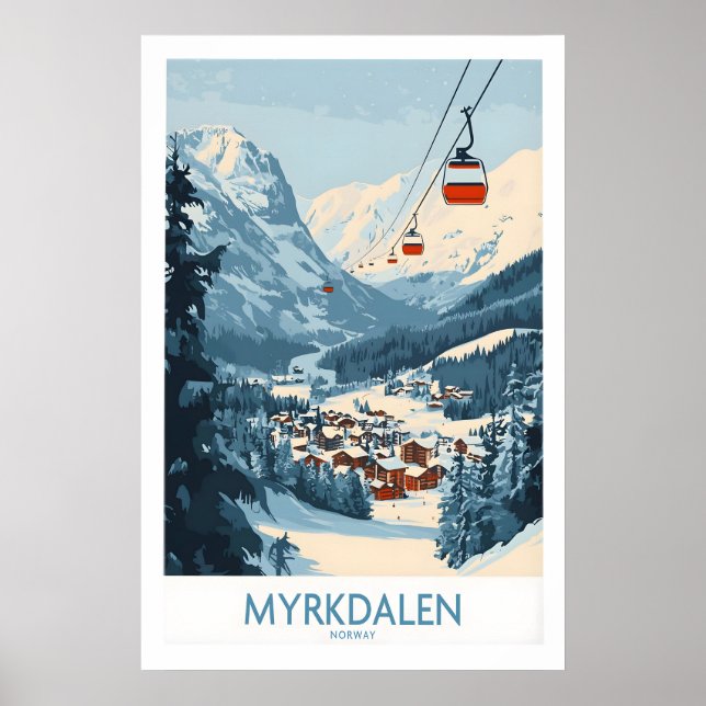 Poster Expériencez l'art d'affiche de ski époustouflante  (Devant)