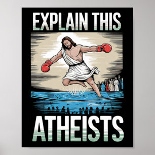 Poster Expliquez-moi ce Jésus athées Gants de boxe
