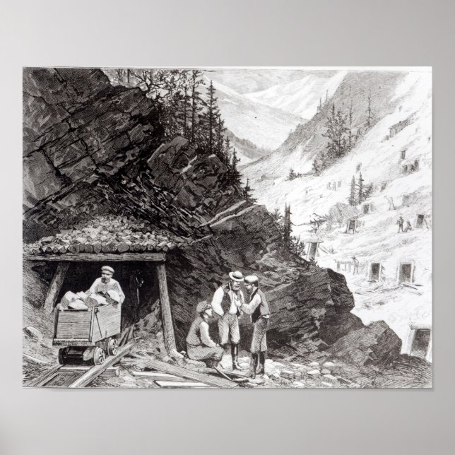 Poster Exploitation minière d'or et d'argent (Devant)