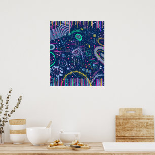 Poster Explorateur audacieux : maximalisme abstrait 