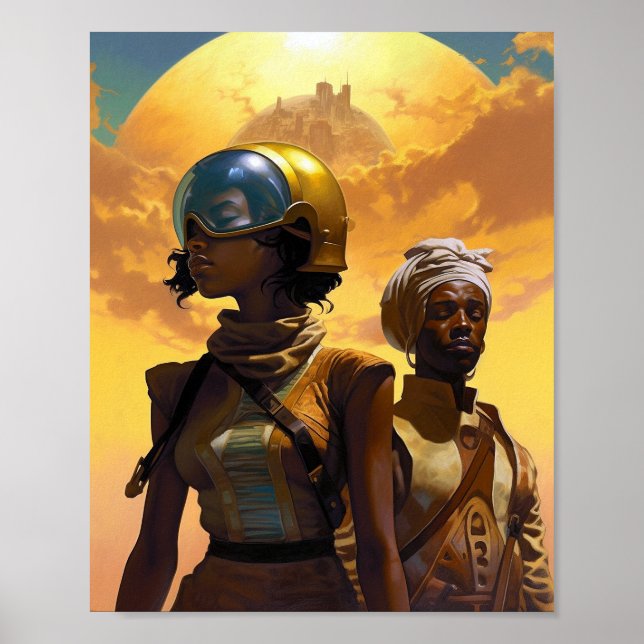 Poster Explorateurs de planètes science-fiction Afrofutur (Devant)