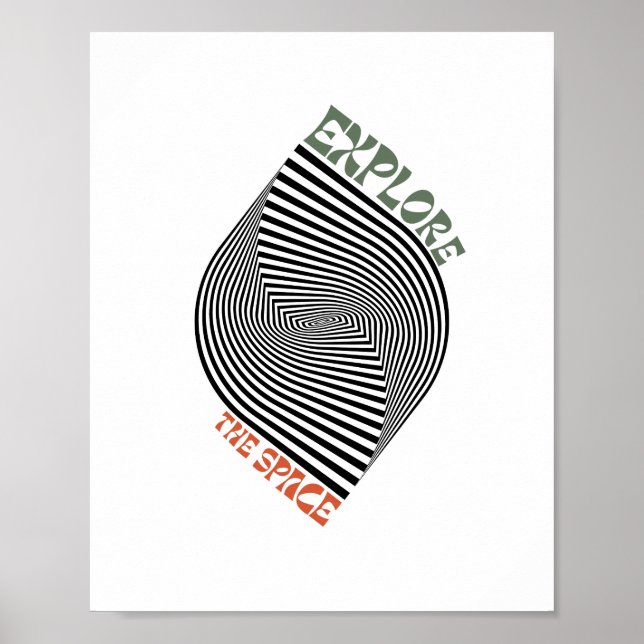 Poster Explorez L'Empreinte D'Illusion Optique Spatiale T (Devant)
